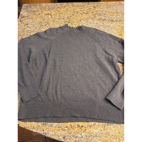 Quince Sweaters - Quince Womens Organic Cotton Mockneck Sweater Charcoal Gray LB27638 M